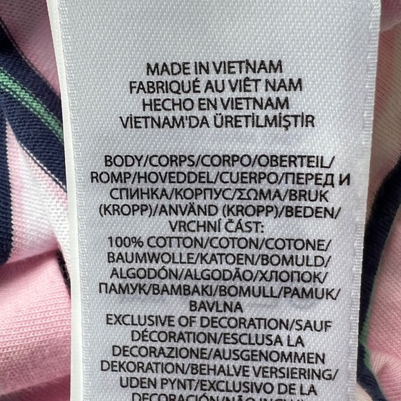 Polo Ralph Lauren T-Shirt Pink & Blue Striped Crew Neck Size XXL Classic Cotton - Picture 4 of 5